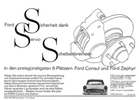 Ford Zephyr (1961) - Werbung - Servo-Scheibenbremsen für Consul und Zephyr