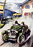 Frazer-Nash (1933) - In voller Fahrt am "International 6 Days Alpine Trial" im Jahr 1933