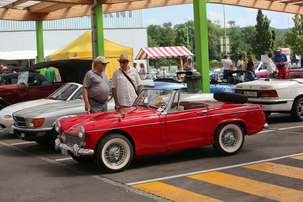 Früher MG Midget mit viel Chrom - 3. Youngtimer- und Classictreffen Pratteln am 15. Juli 2018