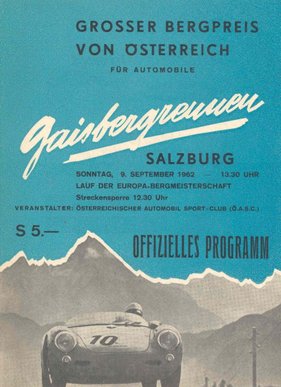 Gaisbergrennen Jahresprogramm Titelblatt 1962 Gaisbergrennen Jahresprogramm Titelblatt 1962