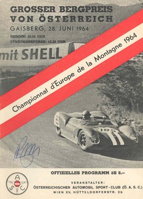 Gaisbergrennen Jahresprogramm Titelblatt 1964 Gaisbergrennen Jahresprogramm Titelblatt 1964
