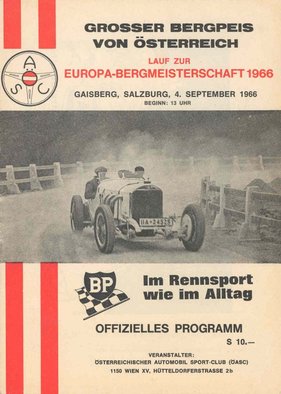 Gaisbergrennen Jahresprogramm Titelblatt 1966 Gaisbergrennen Jahresprogramm Titelblatt 1966