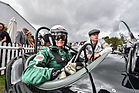 Gewinner John Young vor dem Start der Fordwater Trophy in seinem Jaguar XK120 (1950) - Fordwater Trophy - Goodwood Revival 2015