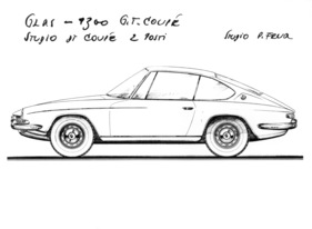 Glas 1300 GT (1963) - Reproduktion der Skizze von Pietro Frua