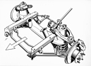 Glas 1300 GT (1966) - Skizze der Vorderachse