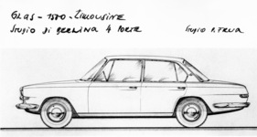 Glas 1500 (1963) - Skizze von Pietro Frua - erste Arbeit für Anderl Glas