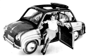 Goggomobil (1955) - Voll beladen verliert das Goggomobil erstaunlich wenig von seinem bemerkenswerten Temperament - grosse und bequeme Türen Goggomobil (1955) - Voll beladen verliert das Goggomobil erstaunlich wenig von seinem bemerkenswerten Temperament - grosse und bequeme Türen