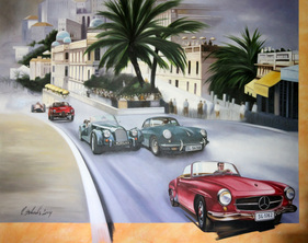 Goodtimer Oldtimer Center Eastern Switzerland - Painting by Rainer Schoch