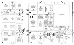 Hallenplan/Übersichtsplan Genfer Autosalon 1984 mit den wichtigsten Neuheiten - Genfer Automobilsalon 1984