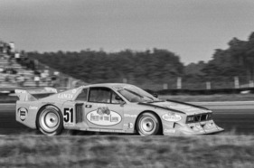 Hans Heyer auf Lancia Beta Montecarlo an der DRM Hockenheim 1981