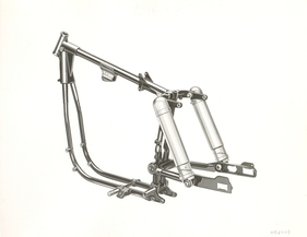 Harley-Davidson Sportster 55 (1957) - Das Fahrwerk der K-Modelle wurde unverändert für die Sportster-Baureihe übernommen. Sportster mit Starrrahmen gab es von Harley-Davidson nie Harley-Davidson Sportster 55 (1957) - Das Fahrwerk der K-Modelle wurde unverändert für die Sportster-Baureihe übernommen. Sportster mit Starrrahmen gab es von Harley-Davidson nie