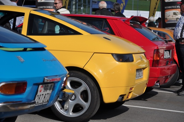 Heckpartien von Lancia-Fahrzeugen - Lancia Fulvia Sport Zagato, Lancia Hyena und Lancia Delta Integrale