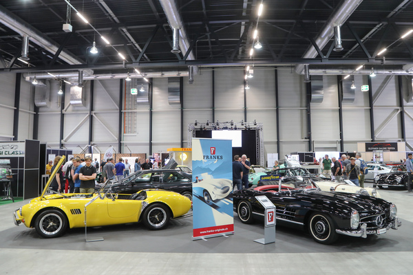 Hot roadsters on the stand of Franks Originale - the clientele should be quite different for this - Swiss Classic World Lucerne 2023