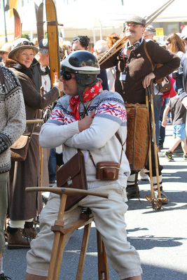 Historischer Ski-Bob-Fahrer - Oldtimer in Obwalden (O-iO) 2019