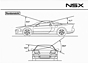 Honda NSX (1991) - Technische Skizze; Rundumsicht (© Archiv Automobil Revue) Honda NSX (1991) - Technische Skizze; Rundumsicht (© Archiv Automobil Revue)