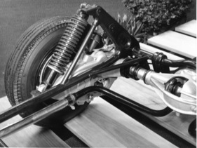 Honda S 500 (1964) - Hinterachsaufhängung offengelegt - gesehen am Genfer Automobilsalon 1964