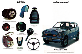 Honda Z600 Coupé (1972) - all dies unter einem Dach (Werbung)