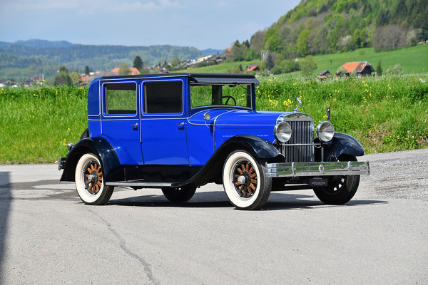Bild: Hudson Super Six Sedan (1928) - als Lot 02 angeboten an der Swiss Classic World Versteigerung der Oldtimer Galerie Toffen in Luzern am 3. Juni 2023