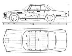 ISO-Rivolta (1963) - Auf- und Seitenriss mit Abmessungen