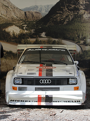 Impressionen Arosa ClassicCar 2012 - schön aufgebautes Display für den Audi Sport Quattro E2 "Pikes Peak"