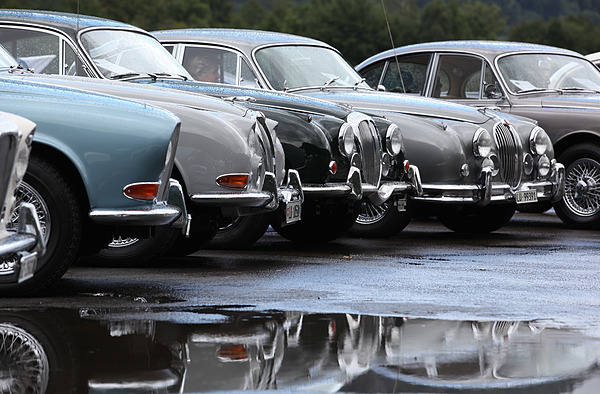 Impressions of the British Car Meeting (BCM) 2012 in Mollis - Jaguar limousines of all colors and eras are rarely seen in one place