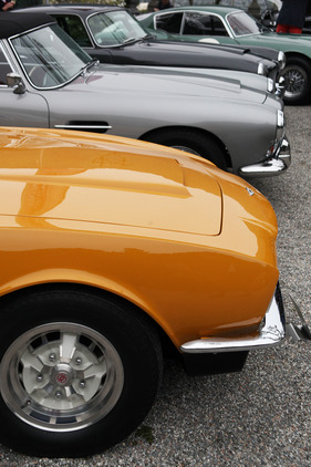 Impressions from the Concorso d'Eleganza Villa d'Este 2013 - the Aston Martin DBS in front of its DB 4 predecessors