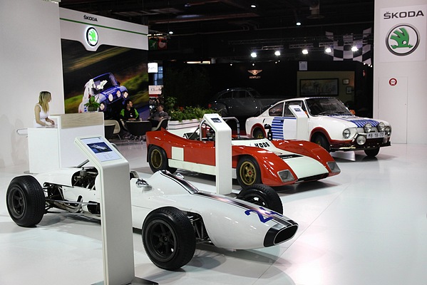 Impressionen von der Rétromobile 2013 - Skoda-Stand mit Renn- und Rallye-Fahrzeugen