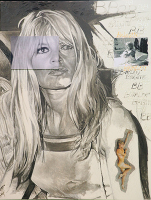 Impressionen von der Rétromobile Paris 2014 - Brigitte Bardot auf einem Bild im "Malerdörfchen"