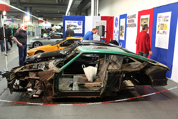Impressionen von der Techno Classica 2013 - der Matra-Club feiert 40 Jahre Bagheera - hier schön die Chassis-Konstruktion zu sehen