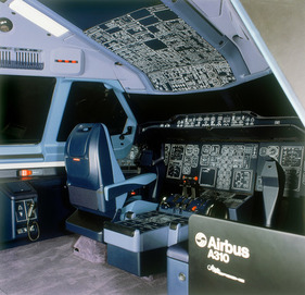 In Kooperation mit "Airbus Industrie" beginnen die Ingenieure mit der Gestaltung eines ergonomischen Cockpit-Layouts für Airbus-Passagierflugzeuge