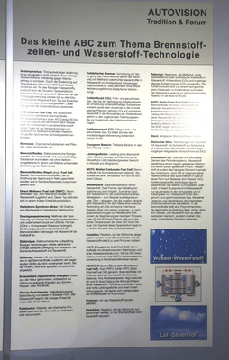 Infotafel zum Thema Brennstoffzelle