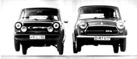 Innocenti Mini Cooper 1300 und Autobianchi A 112 Abarth im Jahr 1974 - im Vergleich auf dem Sprung