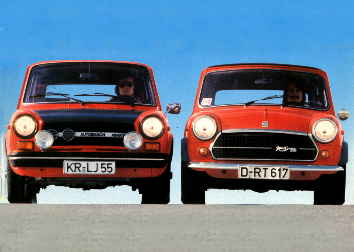 Innocenti Mini Cooper 1300 und Autobianchi A 112 Abarth im Jahr 1974 - zwei 'Italiener' im Zweikampf