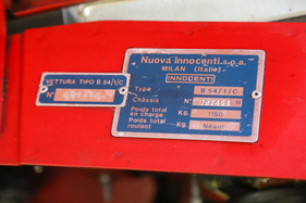 Innocenti Mini De Tomaso (1978) - Hinweis auf die "Neue Innocenti" auf der Chassis-Plakette (1978)