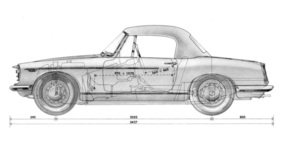 Innocenti S (1963) - Abmessungen, Querschnittszeichnung
