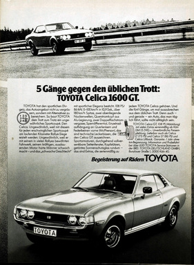 Inserat Toyota Celica 1600 GT in der ADAC Motorwelt im Jahr 1977