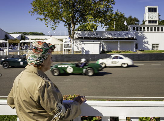 Interessierte Zuschauern beim Rennlauf um die Fordwater Trophy -Goodwood Revival 2018