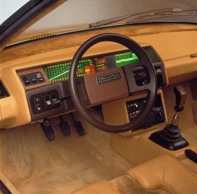 Interieur des Volvo Tundra (1979) - Konzeptfahrzeug von Bertone, gezeichnet von Marcello Gandini