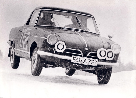 Bild: Internationale Winter-Rallye Norwegen 1967 - Panowitz/Wang auf NSU/Wankel Spider