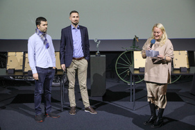 Isabelle Riederer during the laudatory speech for myOldtimer.fun - Swiss Classic Award 2023