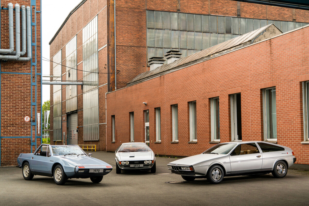ItalDesign-Karmann-Schöpfungen VW Cheetah (1970), Audi Asso di Picche (1973) und BMW Asso di Quadri (1976) - der Keilform sind sie alle verpflichtet