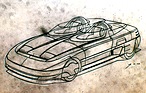 Bild: Italdesign Aztec (1988) - eine Skizze von Giugiaro