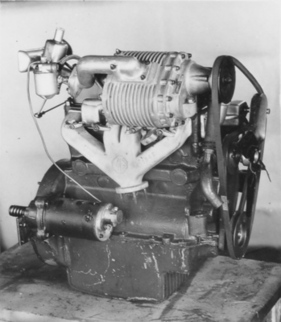 Italmeccanica-Kompressor für einen Vierzylindermotor von MG um das Jahr 1950