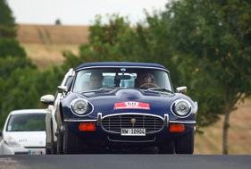 Jaguar E-Type (1973) an der RAID Suisse-Paris 2016
