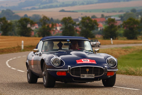 Jaguar E-Type (1973) an der RAID Suisse-Paris 2016
