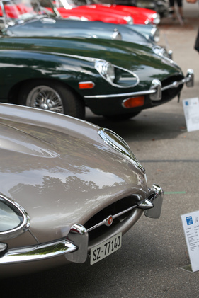 Jaguar E-Type Series 1 (1966) - neben dem Series 2 Nachfolger - am ZCCA 2016