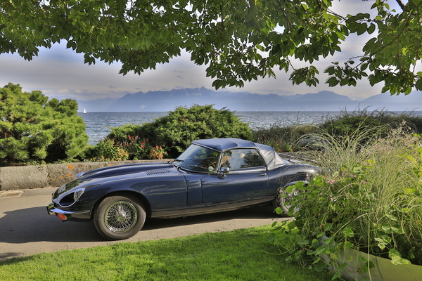 Jaguar E-Type V12 Convertible mit Seeanstoss - 29. Swiss Classic British Car Meeting Morges 2021