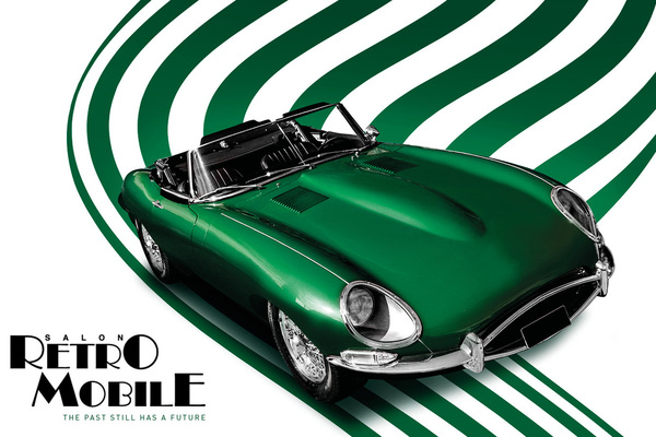 Bild Jaguar E-Type auf dem neuen Plakat der Rétromobile Paris 2021