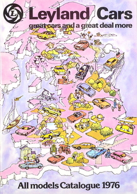 Jaguar XJ-S (1977) – Der British Leyland-Gemischtwarenladen auf der Titelseite des Gesamtprogramms: Vom Mini bis zur Daimler-Limousine