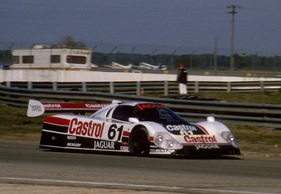 Jaguar XJR-9 D (1988) - Dieser Jaguar XJR-9 mit Startnummer #61 erreichte Platz 7 - Fahrer waren Jan Lammers (NL), Davy Jones (USA), Danny Sullivan (USA) und John Nielsen (DK) (12 Stunden von Sebring 1988)